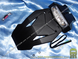 Feu arrière avec bavette et support de plaque TUN'R à leds transparent pour moto 50cc, 125cc...