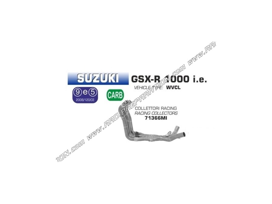 ARROW RACING manifold for ARROW or ORIGIN silencer on Suzuki GSX-R 1000 ie 2007 to 2008