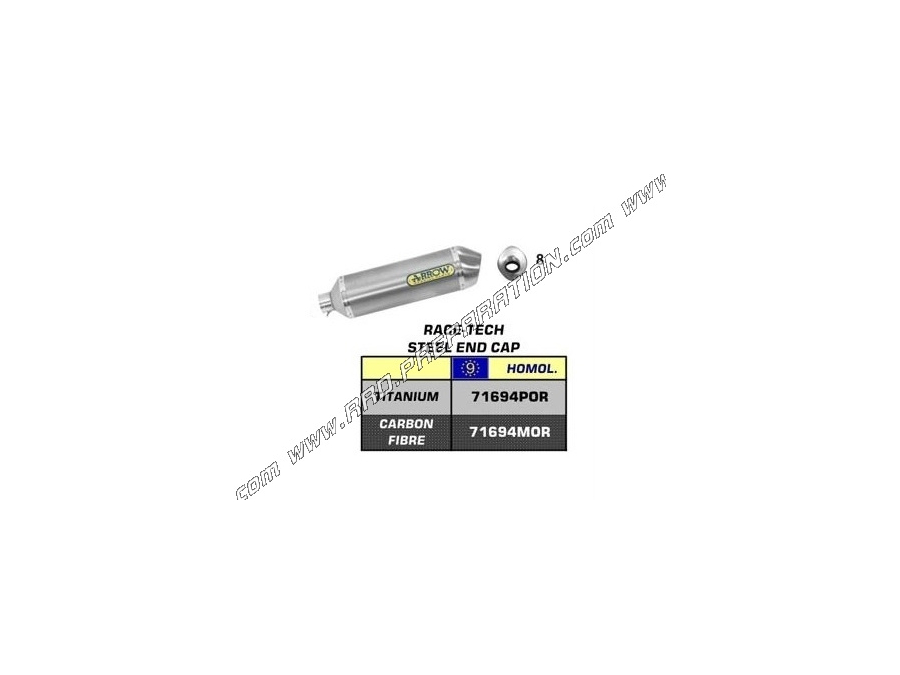 Silencieux d'échappement ARROW RACE TECH homologué pour moto Suzuki GSX-R 1000 i.e. 2005 à 2006