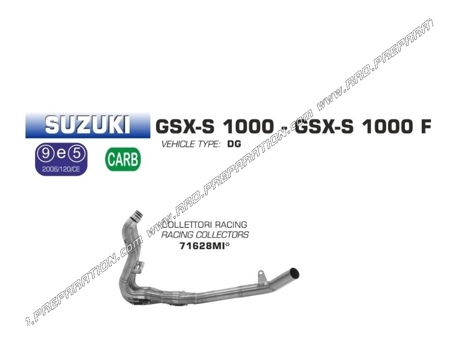 Collecteur ARROW RACING pour silencieux ARROW ou ORIGINE sur Suzuki GSX-S 1000 2015 à 2016