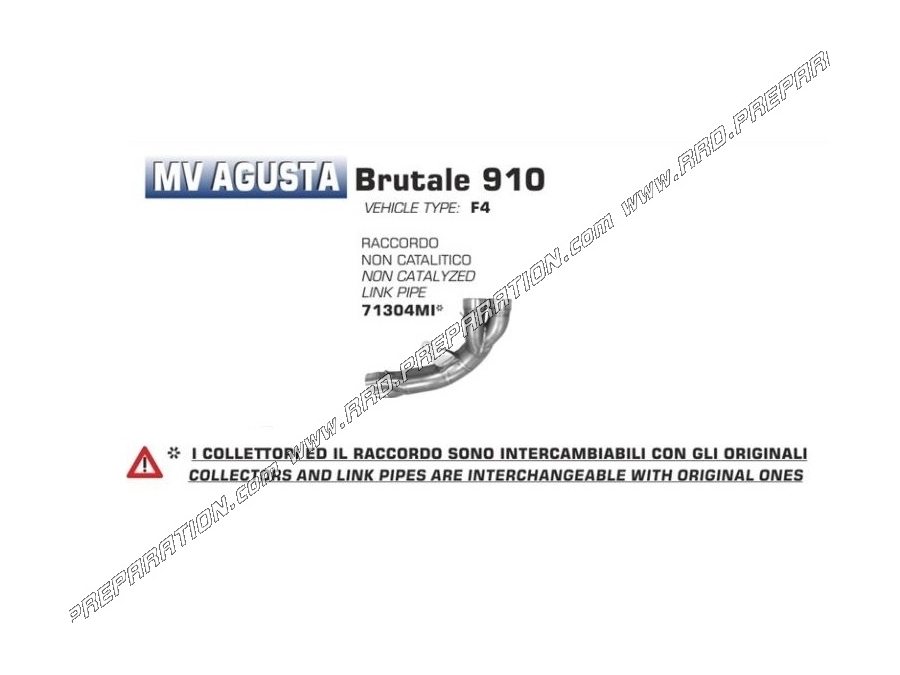 Conexión no catalizada ARROW para MV Agusta BRUTALE 910 2007/2008