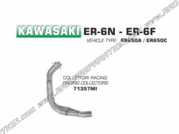 Colector de escape catalizado ARROW racing para moto Kawasaki ER-6N - ER-6F 2005 a 2011