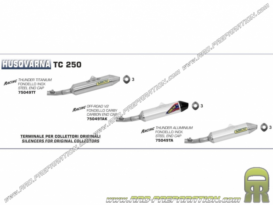 Silencieux d'échappement THUNDER ARROW pour Husqvarna TC 250 2008