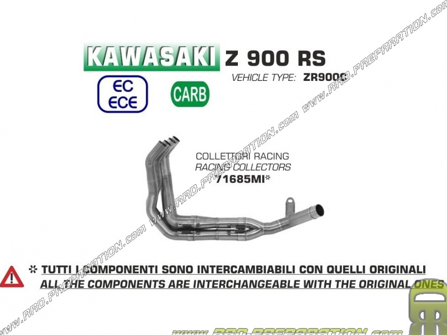 Colector ARROW RACING para silenciador ARROW u ORIGIN en Kawasaki Z 900 RS 2017/2018