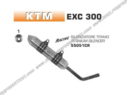 Silencieux d'échappement RACING TITANE ARROW pour KTM EXC 200cc, 300cc 2005/2009