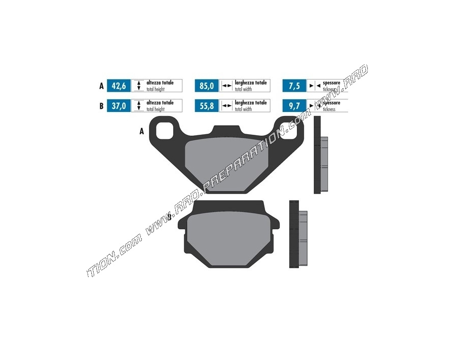 Pastillas de freno POLINI para scooter KYMCO AGILITY 125 y 150