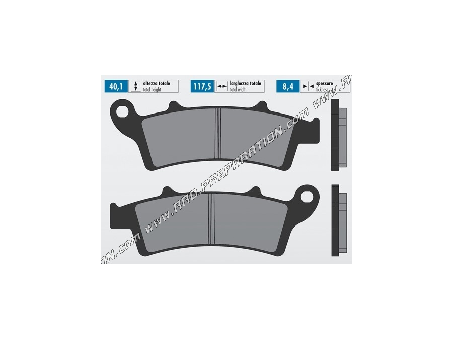 Pastillas de freno POLINI para scooter APRILIA ATLANTIC, KYMCO DOWNTOWN, MALAGUTTI MADISON, PEUGEOT LOOXOR 125, 250, 300, 500..