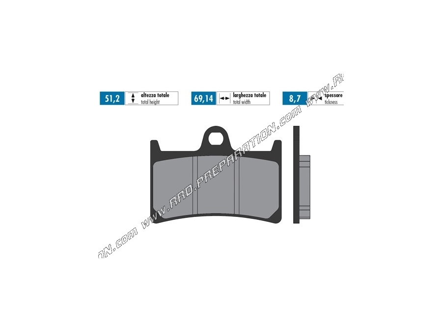 Front brake pads POLINI for scooter YAMAHA TMAX 500, T MAX 530 ...