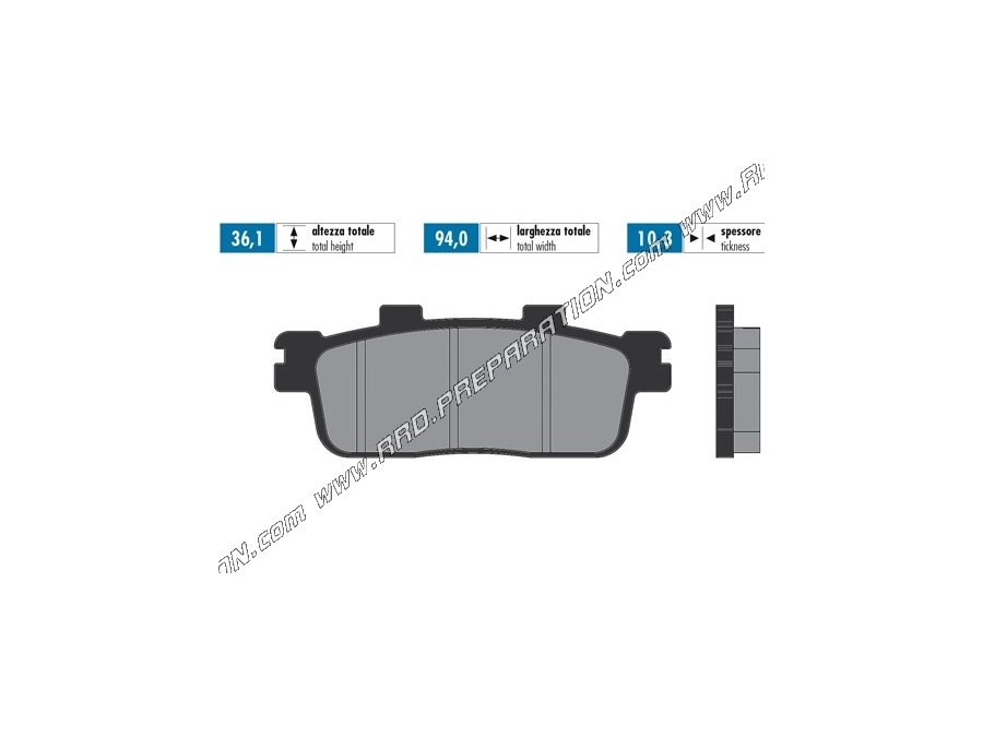 Plaquettes de frein POLINI pour scooter KYMCO DOWNTOWN, PEOPLE, K-XCT, SYM CRUISYM, GTS, YAMAHA X MAX... 125, 300, 400...