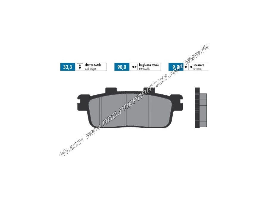 Plaquettes de frein POLINI pour scooter KAWASAKI J300, KYMCO DOWNTOWN, PEOPLE, SUPER DINK, X-TOWN... 125, 200, 300... 