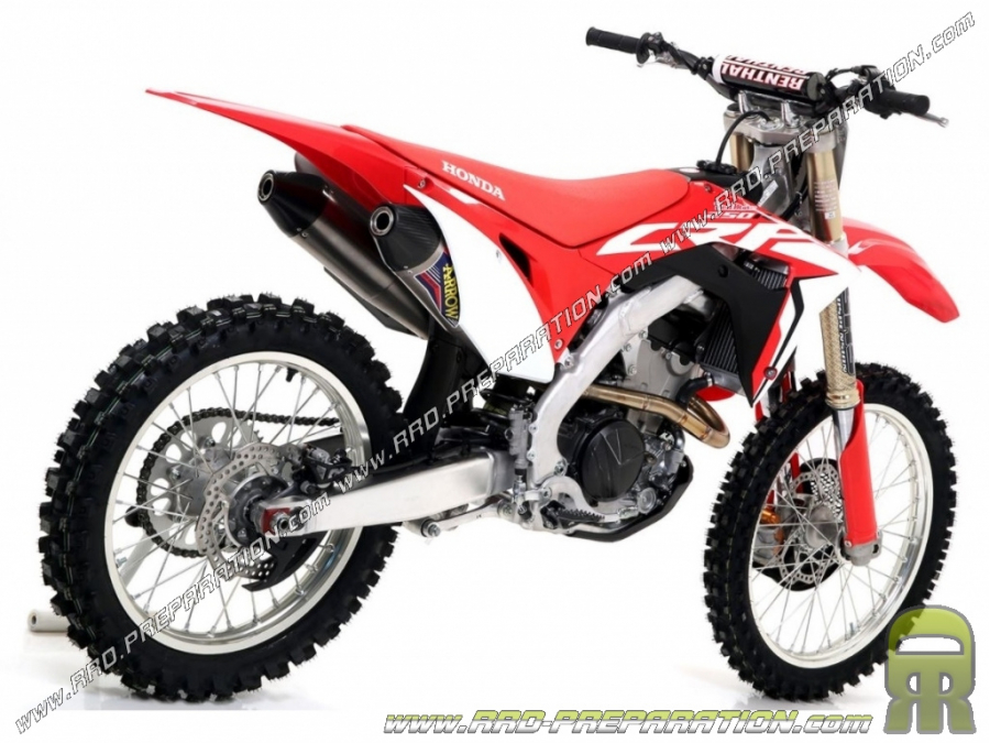 Paire de silencieux d'échappement ARROW OFF ROAD TITANE pour collecteur ARROW ou ORIGINE sur Honda CRF 250 R 2018