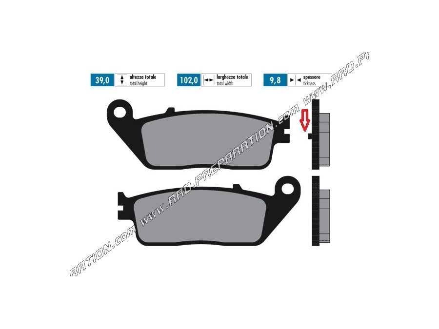 Plaquettes de frein POLINI pour scooter KYMCO X-CITING 400, X CITING 500