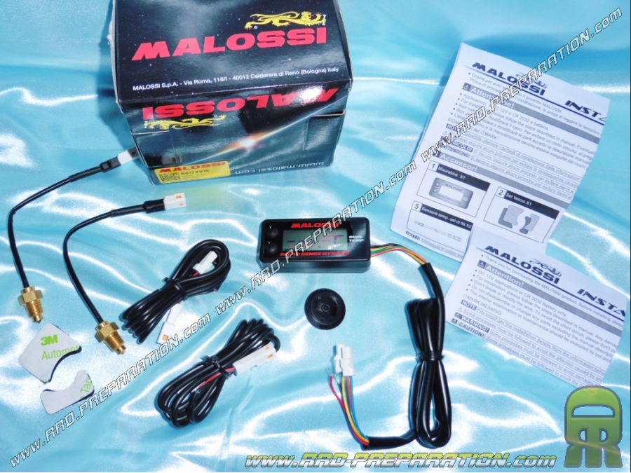 Termómetro digital incorporado con sonda MALOSSI universal para motor, radiador, ...