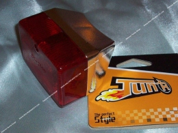 TUN 'R rectangular chrome and red rear light for moped (to be placed on mudguard)