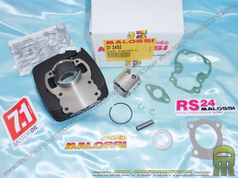 Cylinder / piston 80cc Ø50mm MALOSSI cast iron for motorcycle SUZUKI 50cc TS ER 21, GT, ZRL, GOLD, PV, RM, ZR 50cc 2T