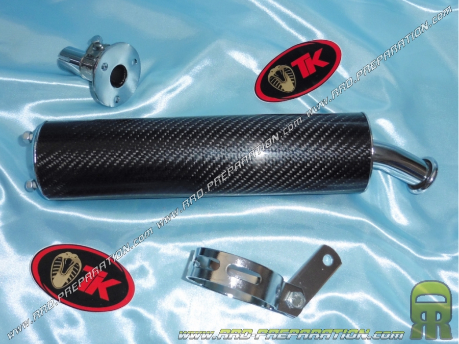 Silenciador UNIVERSAL carbono / kevlar TURBOKIT cartucho silenciador Ø70 X 270mm (moto, scooter 50 a 80cc...)