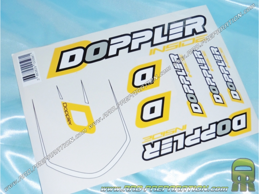 Board of 23 stickers DOPPLER (50cmX35cm) fork, swingarm, helmet ...