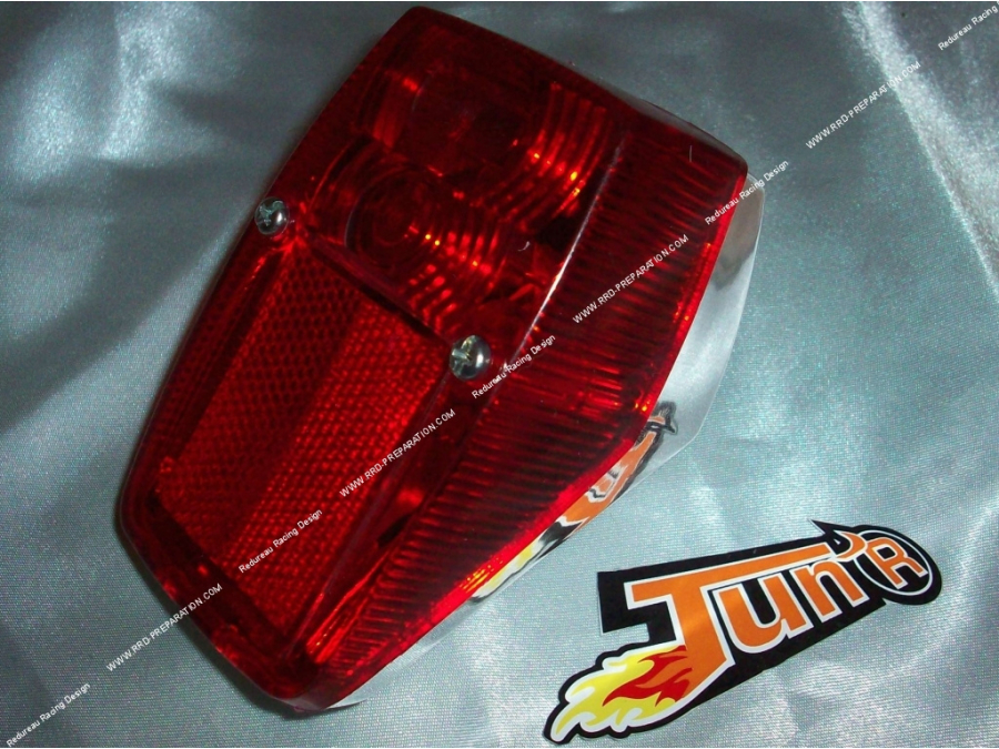 Original type chrome and red TUN 'R rear light for Peugeot 103 moped or other models