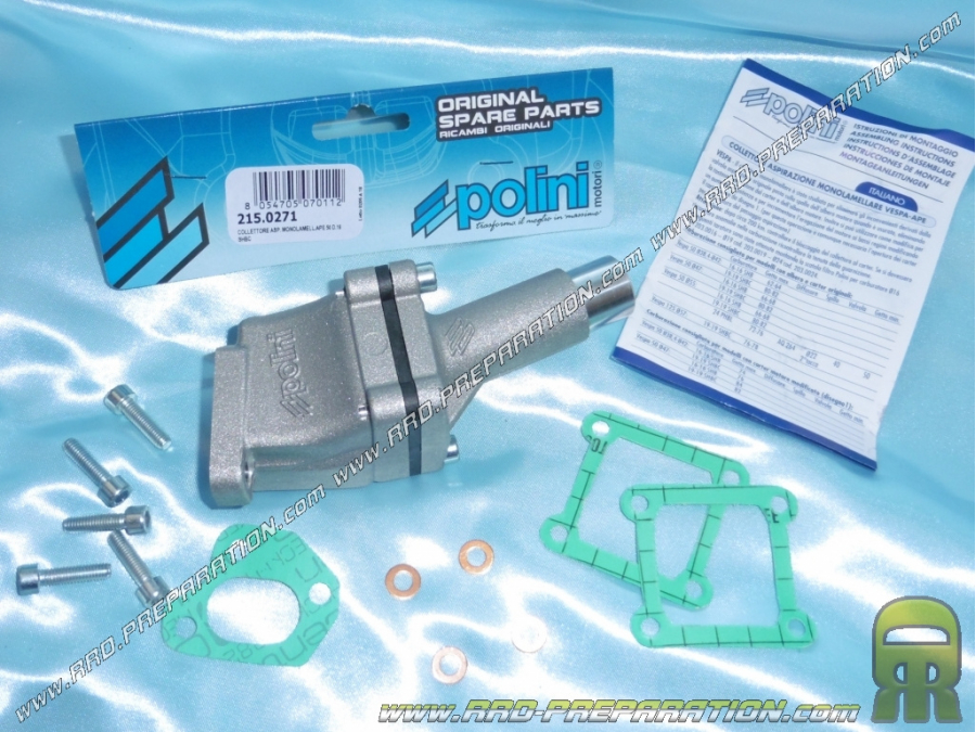 POLINI intake kit (pipe + valves) 19mm on APE 50 FL, FL2, FL3, RST, MIX ...