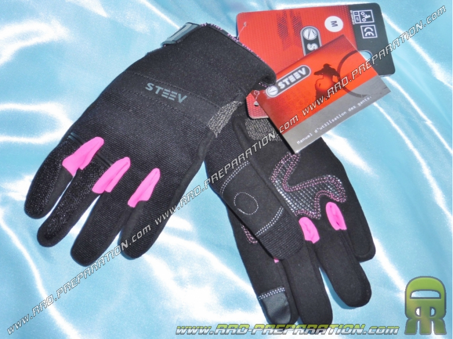 Pair of summer gloves STEEV CHICAGO V2 2018 black and pink sizes to choose from