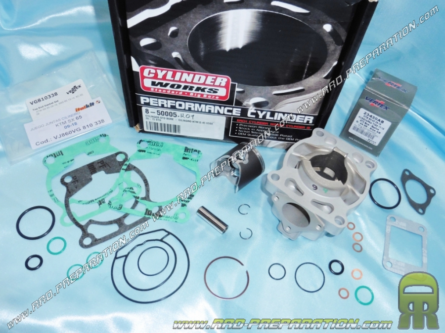 65cc Ø45mm works cylinder kit for KTM 65 SX, HUSQVARNA TC 65 2T from 2009 to 2015