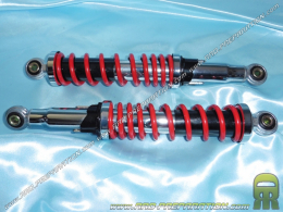 Pair of adjustable dampers P2R with red springs for mobyl MBK, MOTOBECANE 88 ... (center distance 300mm)