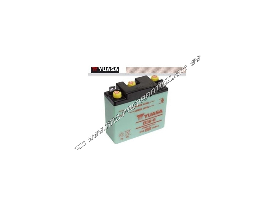 YUASA B39-6 6V 7.4Ah high performance battery for motorcycle, mécaboite, scooters