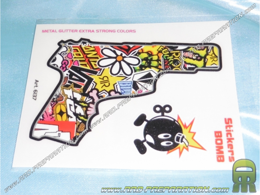 Autocollant SICKERS BOMB GUN 10cm x 12cm