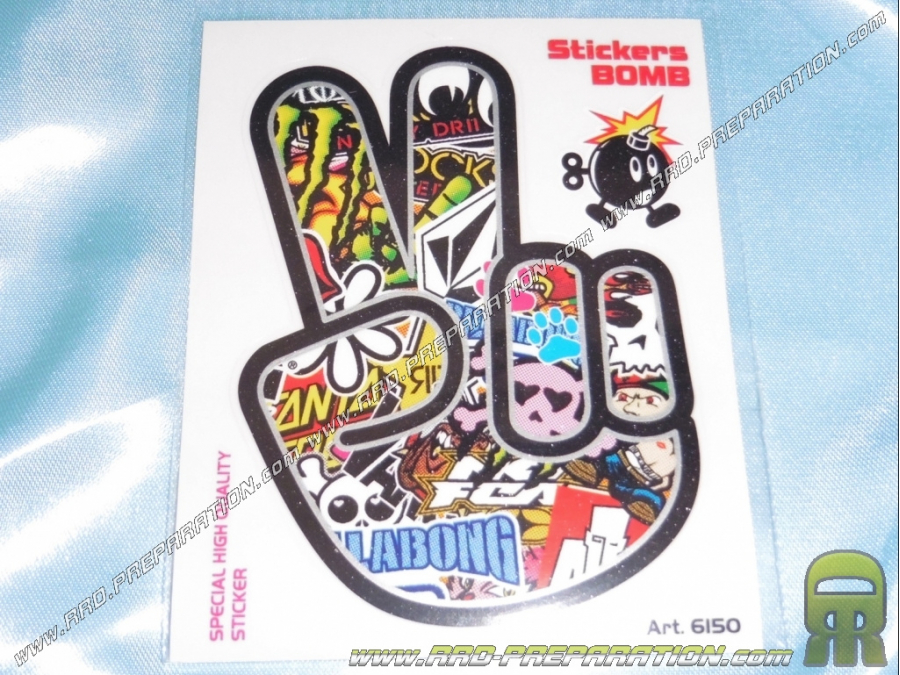 Sticker STICKERS BOMB BIKER HELLO 10cm x 12cm