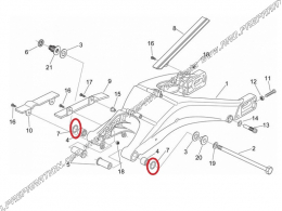 Joint torique de bras oscillant P2R pour APRILIA RS 125cc