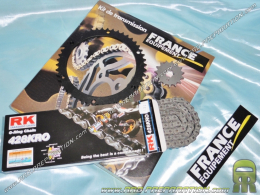 Kit chaine FRANCE EQUIPEMENT renforcé pour moto YAMAHA WR 125cc à partir de 2009