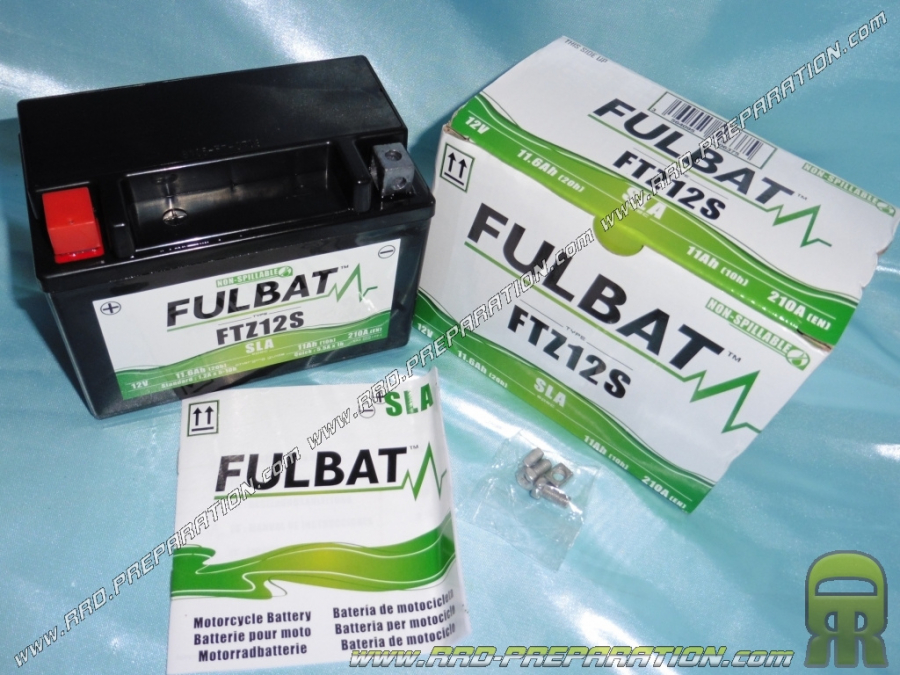 Batterie FULBAT YTZ12S 12V 11Ah (gel sans entretien) pour moto, mécaboite, scooters...