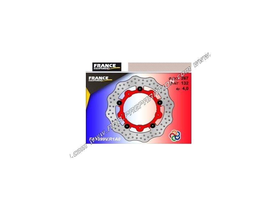 Disque de frein arrière wave Ø267mm FRANCE EQUIPEMENT couleur au choix pour maxi scooter YAMAHA T-MAX 500cc et 530cc