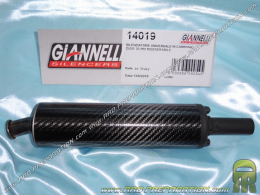 Silencer, UNIVERSAL carbon exhaust pipe cartridge GIANNELLI 205mm (motorcycle, scooter 50 to 80cc ...)