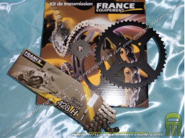 Kit chaine FRANCE EQUIPEMENT renforcé pour moto HYOSUNG GV AQUILA 125cc