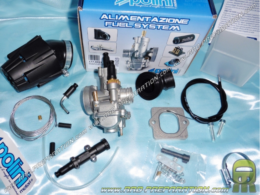 Carburateur Polini CP 21 Piaggio air et liquide Typhoon, NRG 50 2T