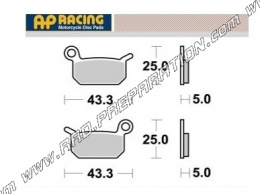 Plaquettes de frein AP RACING arrière pour HUSQVARNA CR PRO 50, KTM SX 50, 65, POLINI X1, X2, X3