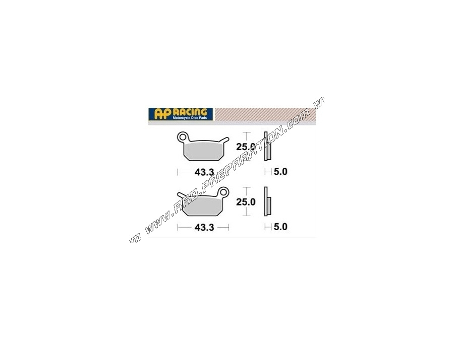 AP RACING rear brake pads for HUSQVARNA CR PRO 50, KTM SX 50, 65, POLINI X1, X2, X3