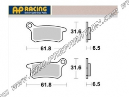 Plaquettes de frein AP RACING avant pour HUSQVARNA CR PRO 50, KTM SX 50, 65, 85, POLINI X1, X2, X3