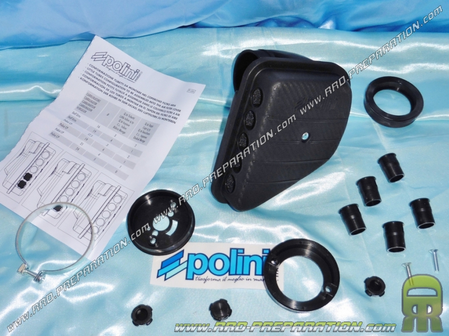 Removable POLINI air filter for carburettor POLINI CP and DELLORTO SHB, SHBC on VESPA 50, 125, PRIMAVERA, ET3 ...