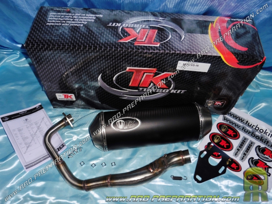 Pot d'échappement TURBO KIT TK MAXI SCOOTER DERBI GP1 125 et 250 4T a carburateur, mono amortisseur