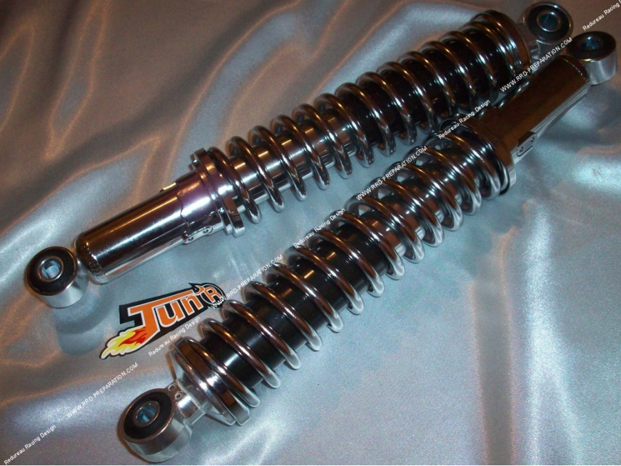 Pair of adjustable hydraulic shock absorber TUN 'R chrome length 320mm for moped