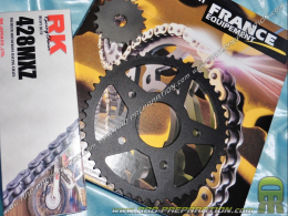 Kit chain FRANCE EQUIPMENT reinforced Motorcycle Derbi GPR NUDE, RACING 2004 to 2008