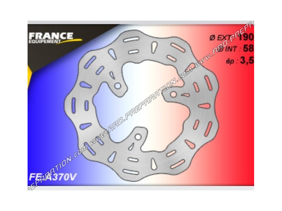 Disque de frein avant WAVE / VAG FRANCE EQUIPEMENT Ø190mm pour MBK OVETTO, PEUGEOT LUDIX, PIAGGIO NTT...