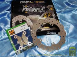 Kit frein avant disque FRANCE EQUIPEMENT VAG + plaquettes AP RACING pour PEUGEOT 400 METROPOLIS a partir de 2013