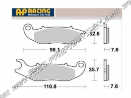 Plaquettes de frein AP RACING avant pour scooter PIAGGIO LIBERTY 50 , MEDLEY 125 et 150