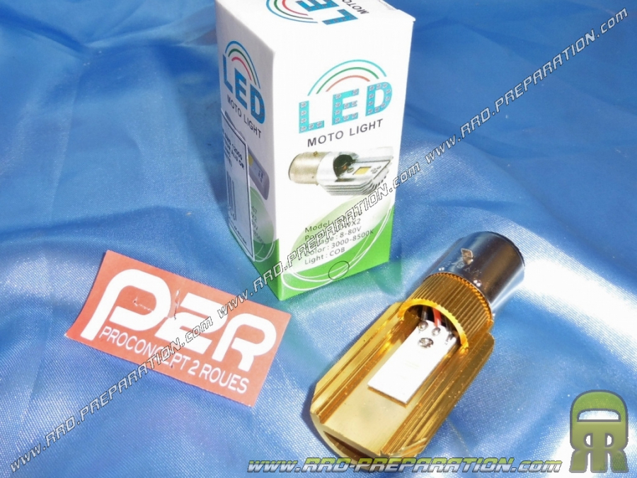 Ampoule de phare BA20D P2R feu avant, lampe, projecteur à led 12V avec radiateur alu OR