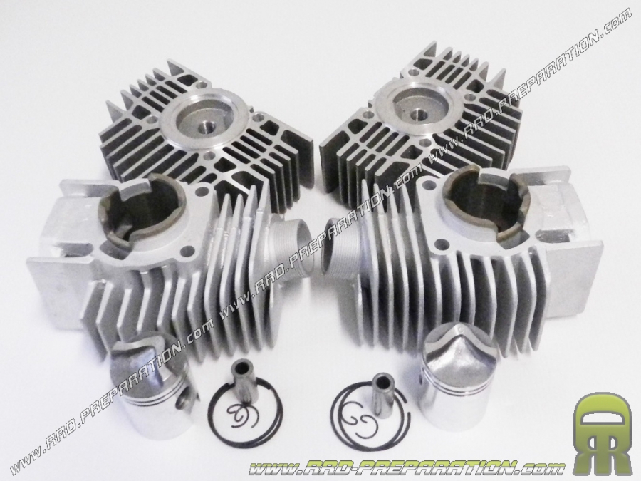 Kit high engine 125cc Ø42mm RIGHT and LEFT PARMAKIT aluminum without cylinder head for RUMI bi-cylinder 2T