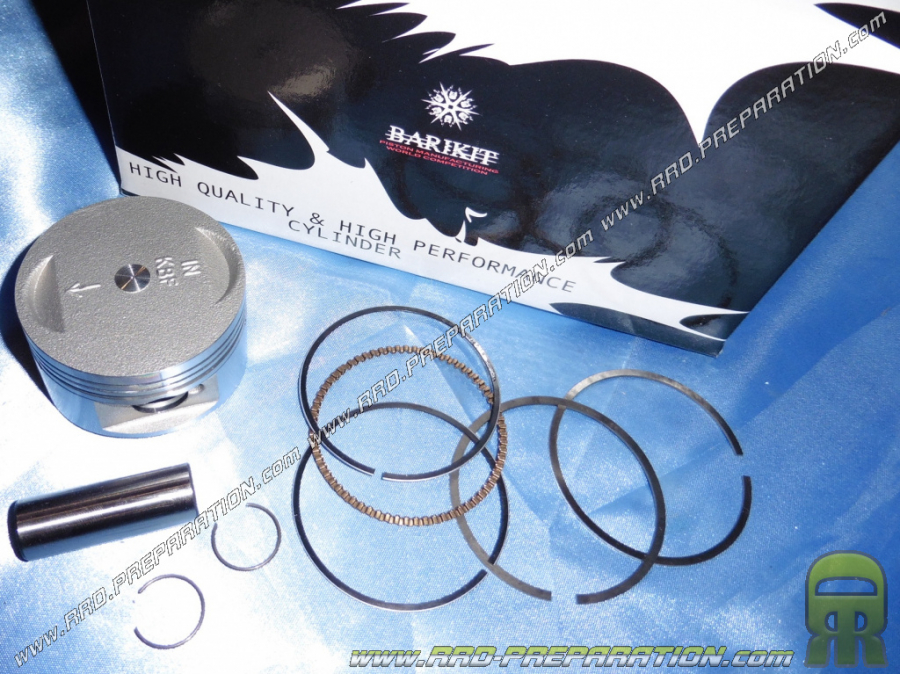 Piston 3 segments BARIKIT Ø57.4mm axe 14mm pour kit 150cc BARIKIT sur moto YAMAHA YBR, XT R et XT X 125cc