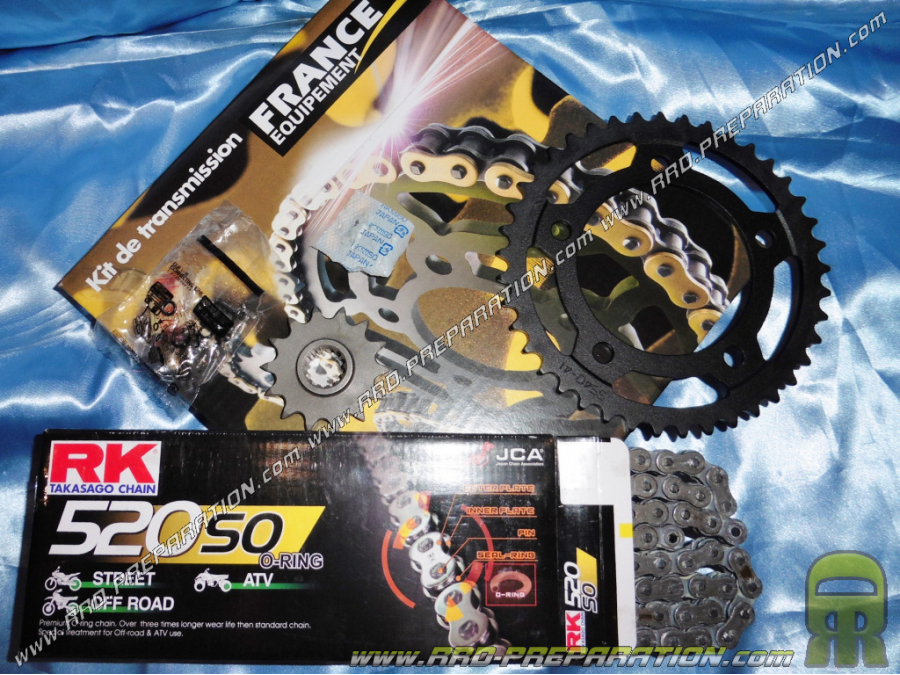 Kit chain FRANCE EQUIPMENT reinforced for motorcycle HONDA CBR 500 R / RA from 2013 to today ... teeth with the choices